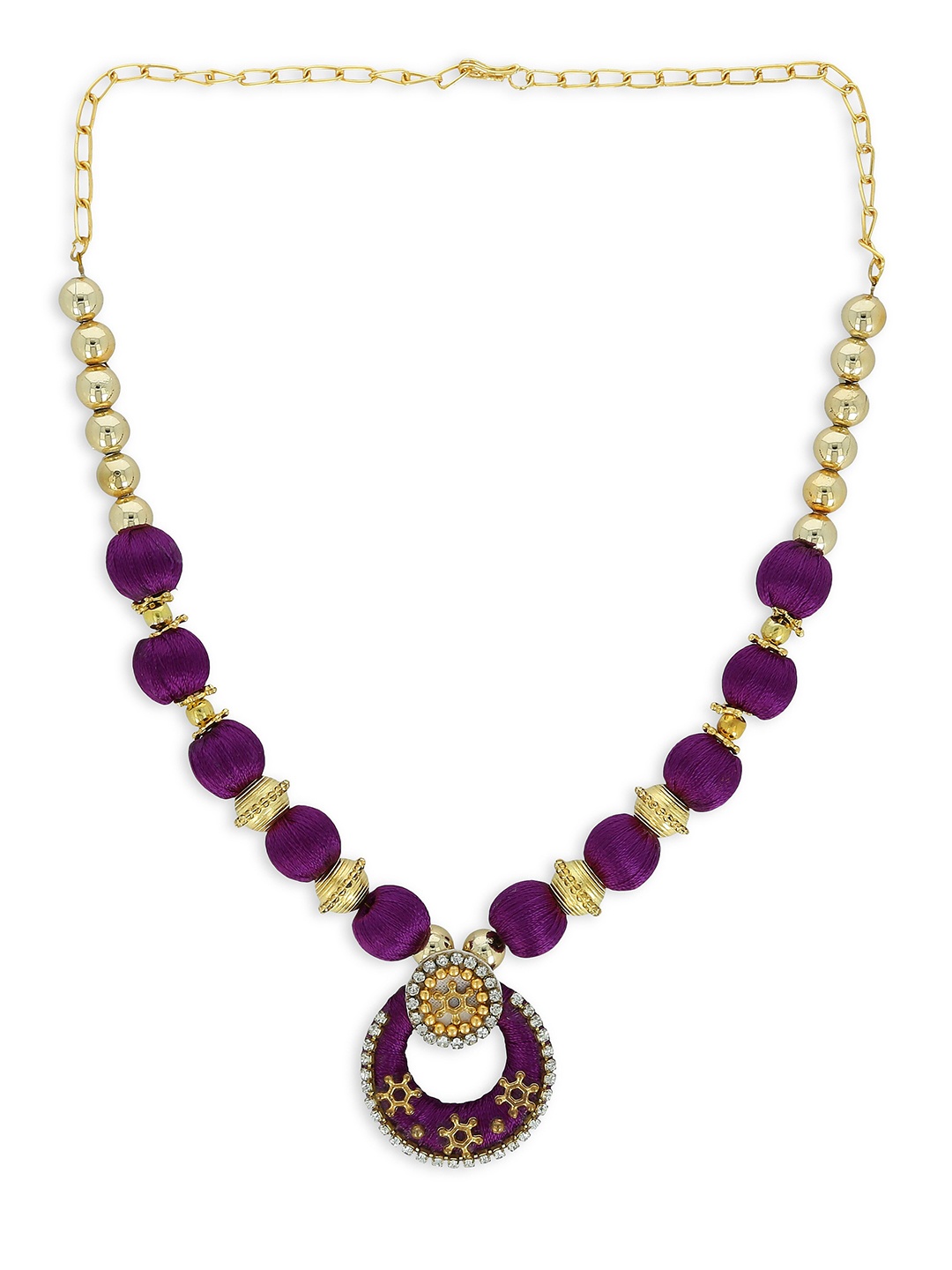 

AKSHARA Girls Gold-Plated Necklace, Purple