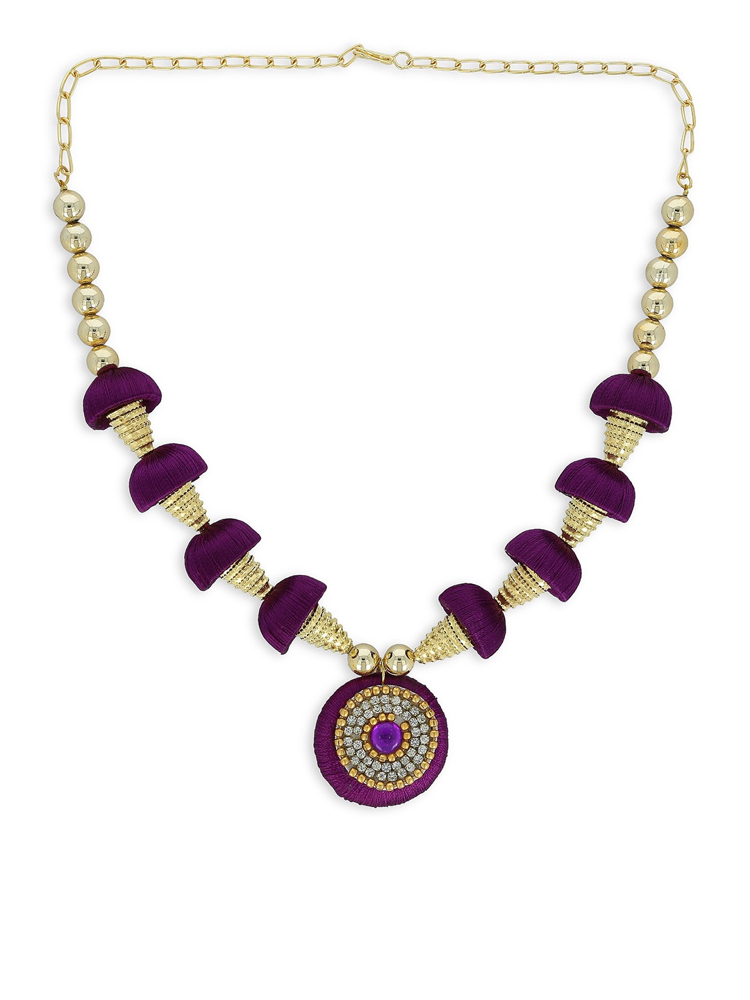 

AKSHARA Girls Gold-Plated Handcrafted Necklace, Purple