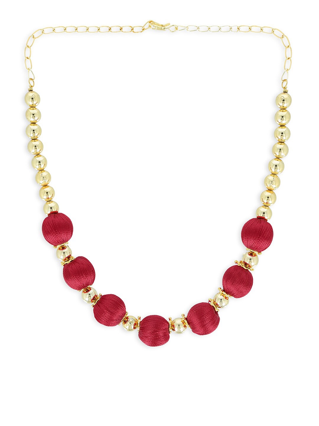 

AKSHARA Girls Gold-Plated Necklace, Red