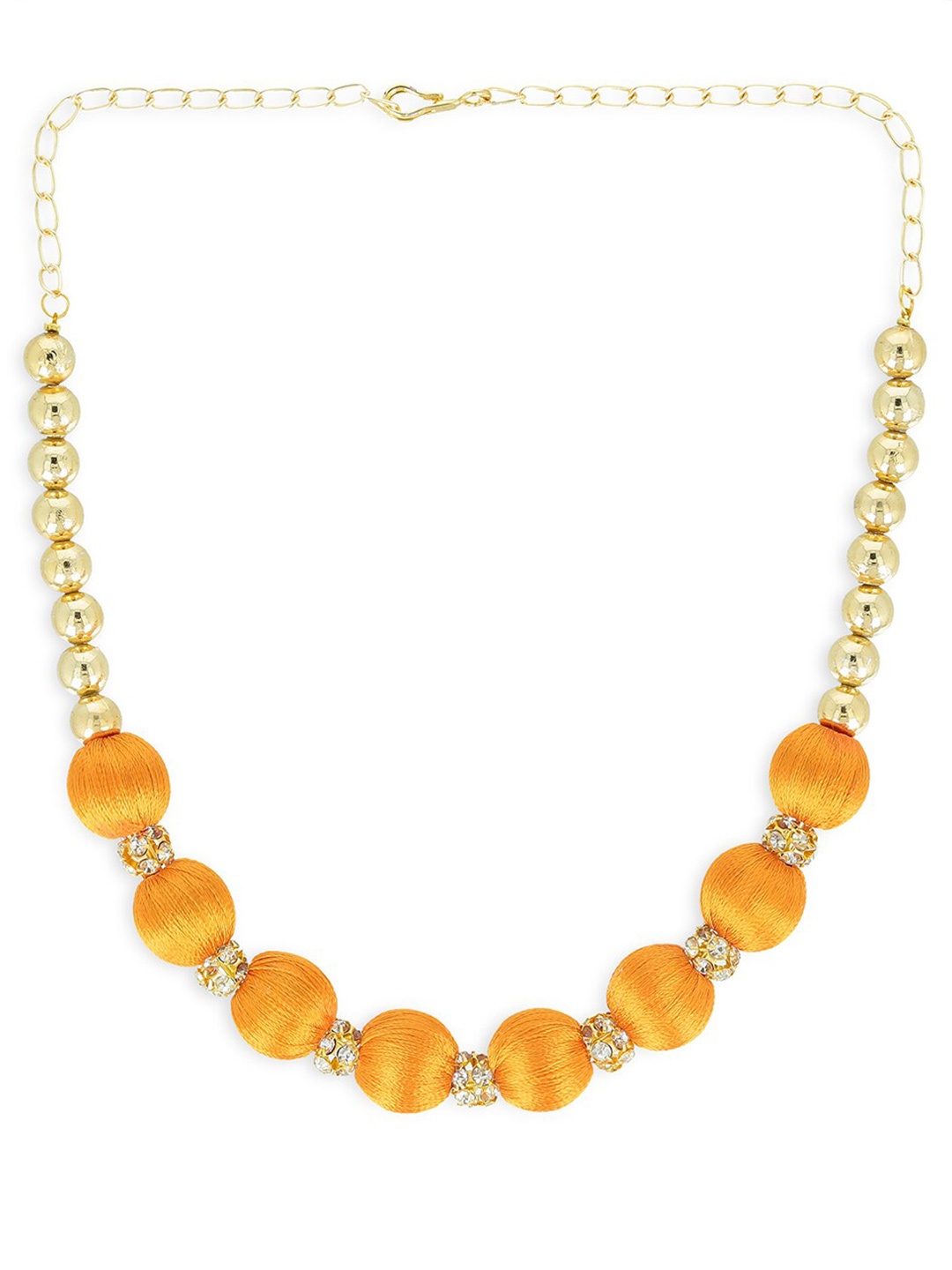 

AKSHARA Girls Gold-Plated Beaded Necklace, Yellow