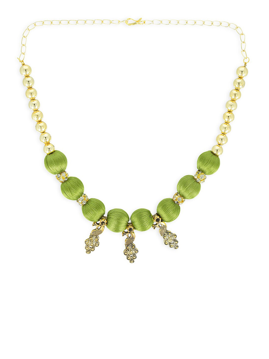 

AKSHARA Girls Gold-Plated Synthetic Necklace, Green