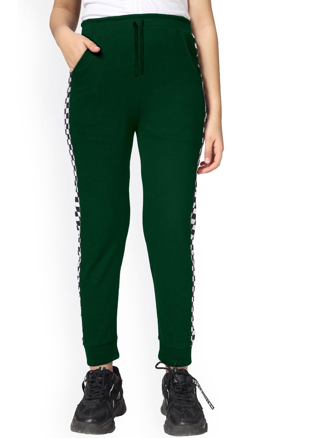 

KYDA KIDS Girls Printed Cotton Joggers, Green