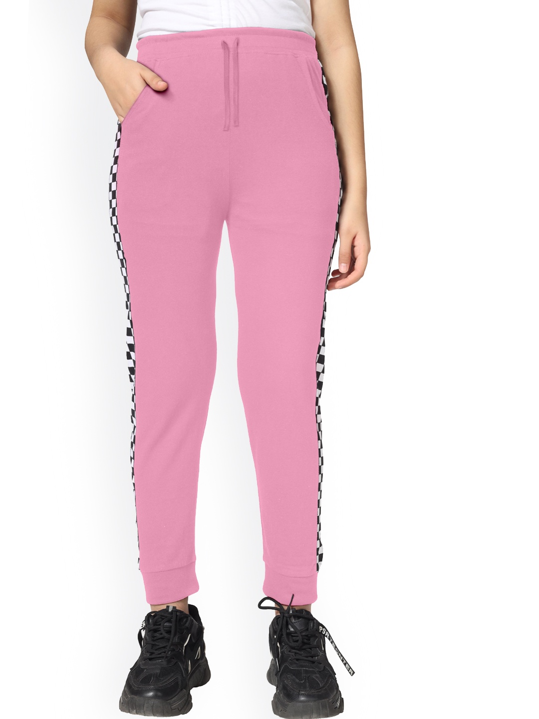 

KYDA KIDS Girls Printed Cotton Joggers, Pink