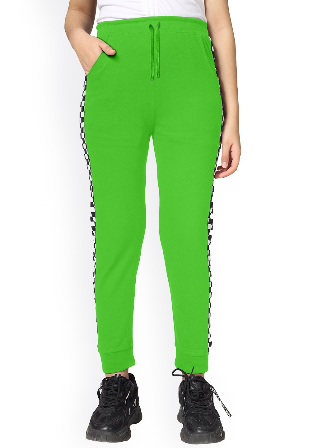 

KYDA KIDS Girls Printed Cotton Joggers, Green