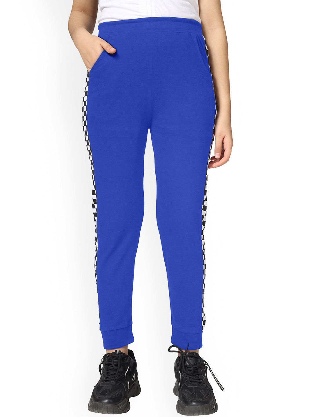 

KYDA KIDS Girls Printed Cotton Joggers, Blue