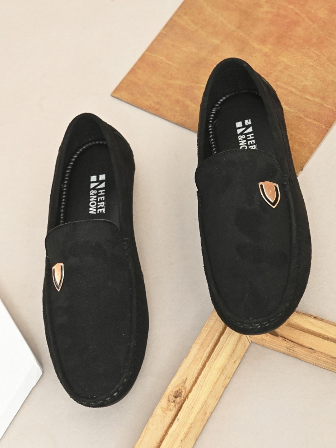 

HERE&NOW Men Lightweight Loafers, Black