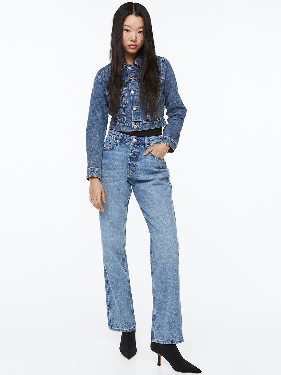

H&M Women 90s Boyfriend Jeans, Blue