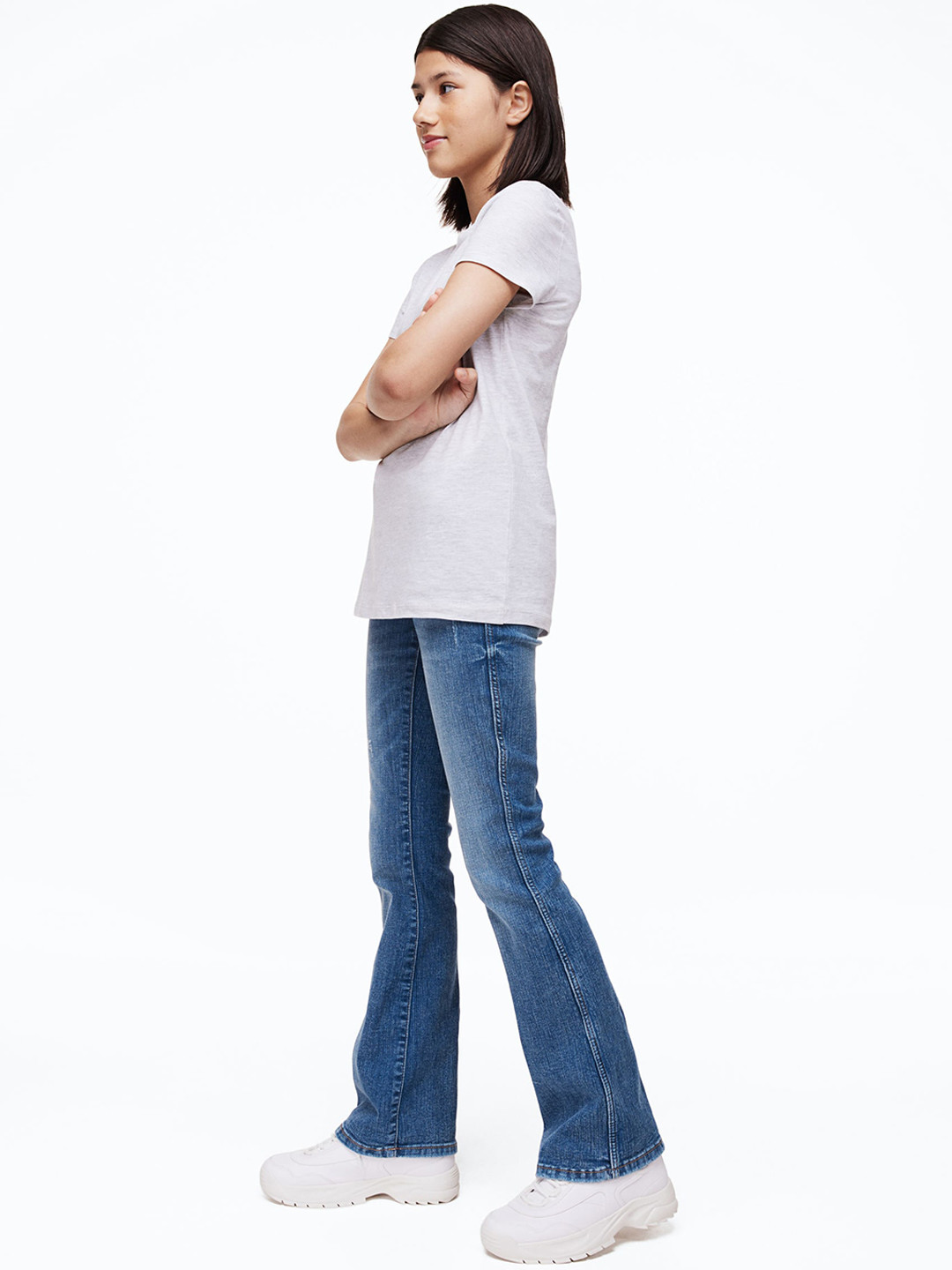 

H&M Girls Comfort Stretch Bootcut Low Jeans, Blue