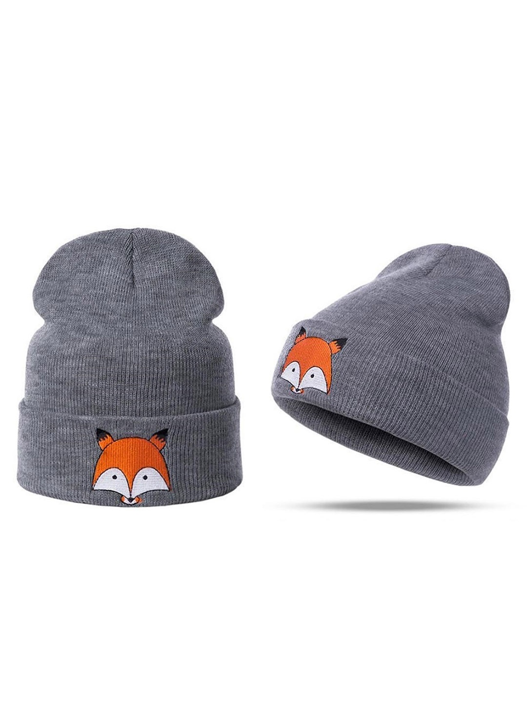 

EL REGALO Kids Printed Wool Beanie, Grey