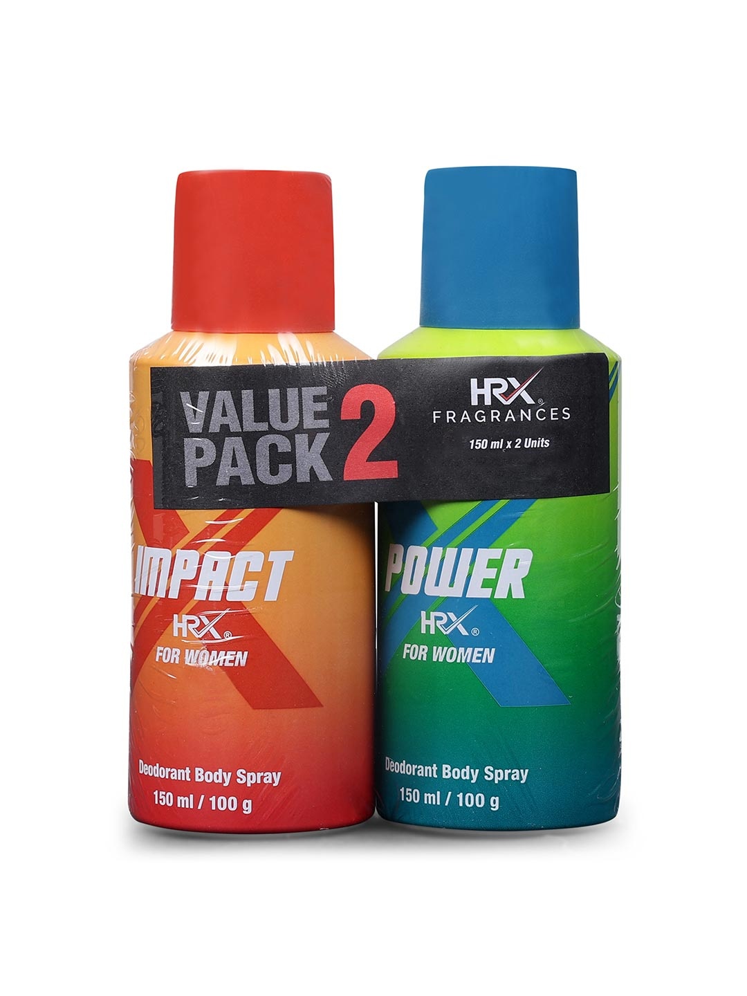 

HRX Women Set of Impact & Power Deodorant Body Spray - 100 g Each, Orange