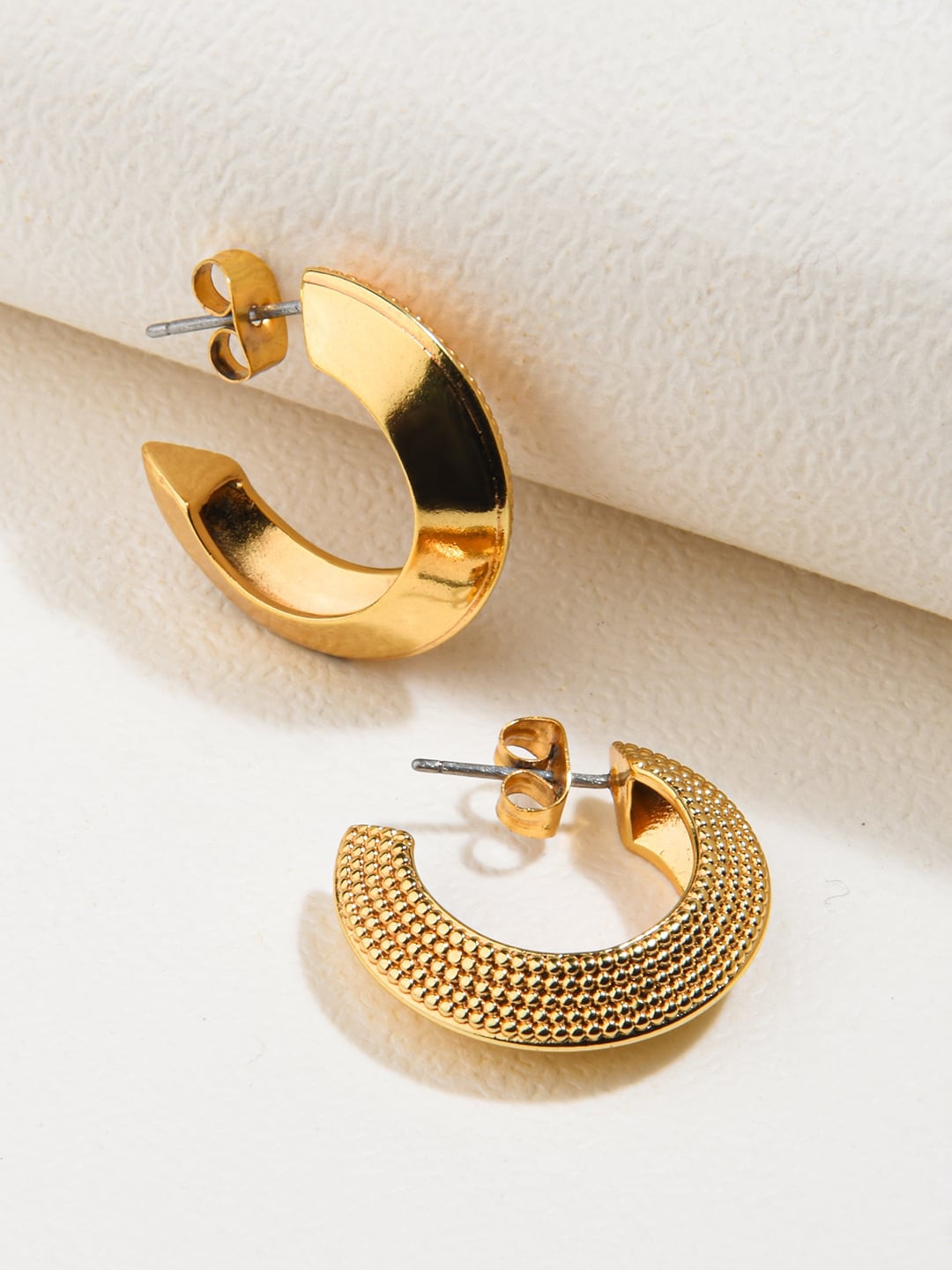 

Accessorize Real Gold Plated Grecian Etched Hoop Earrings