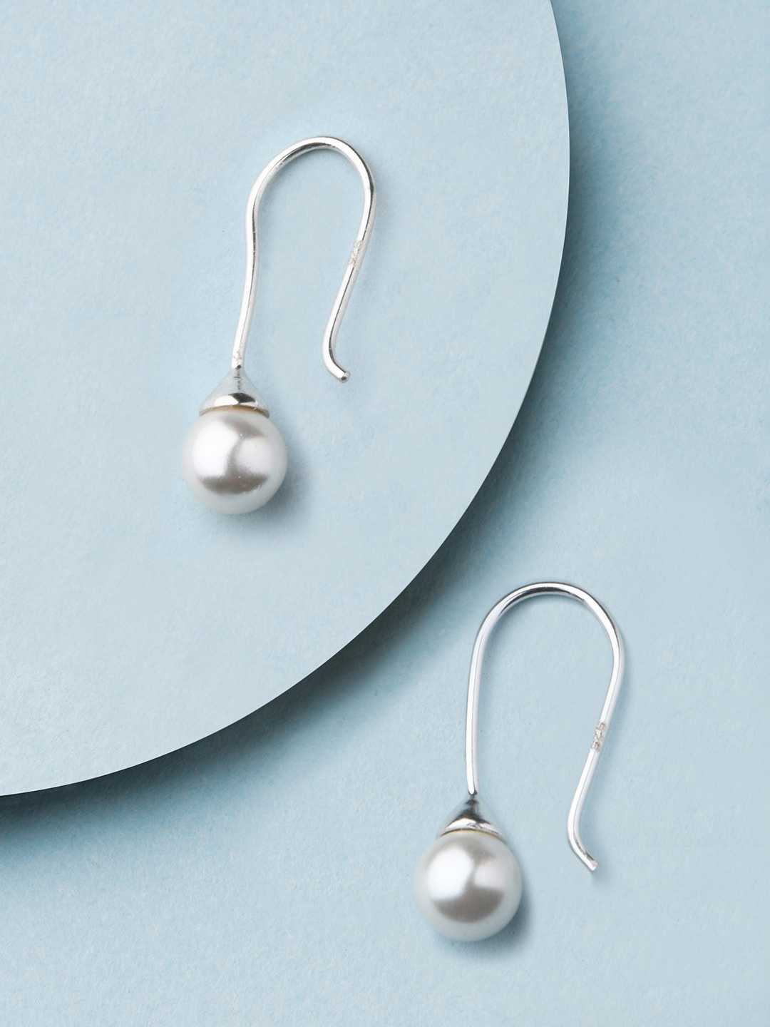 

Accessorize 925 Pure Sterling Silver Sleek Pearl Drop Earrings