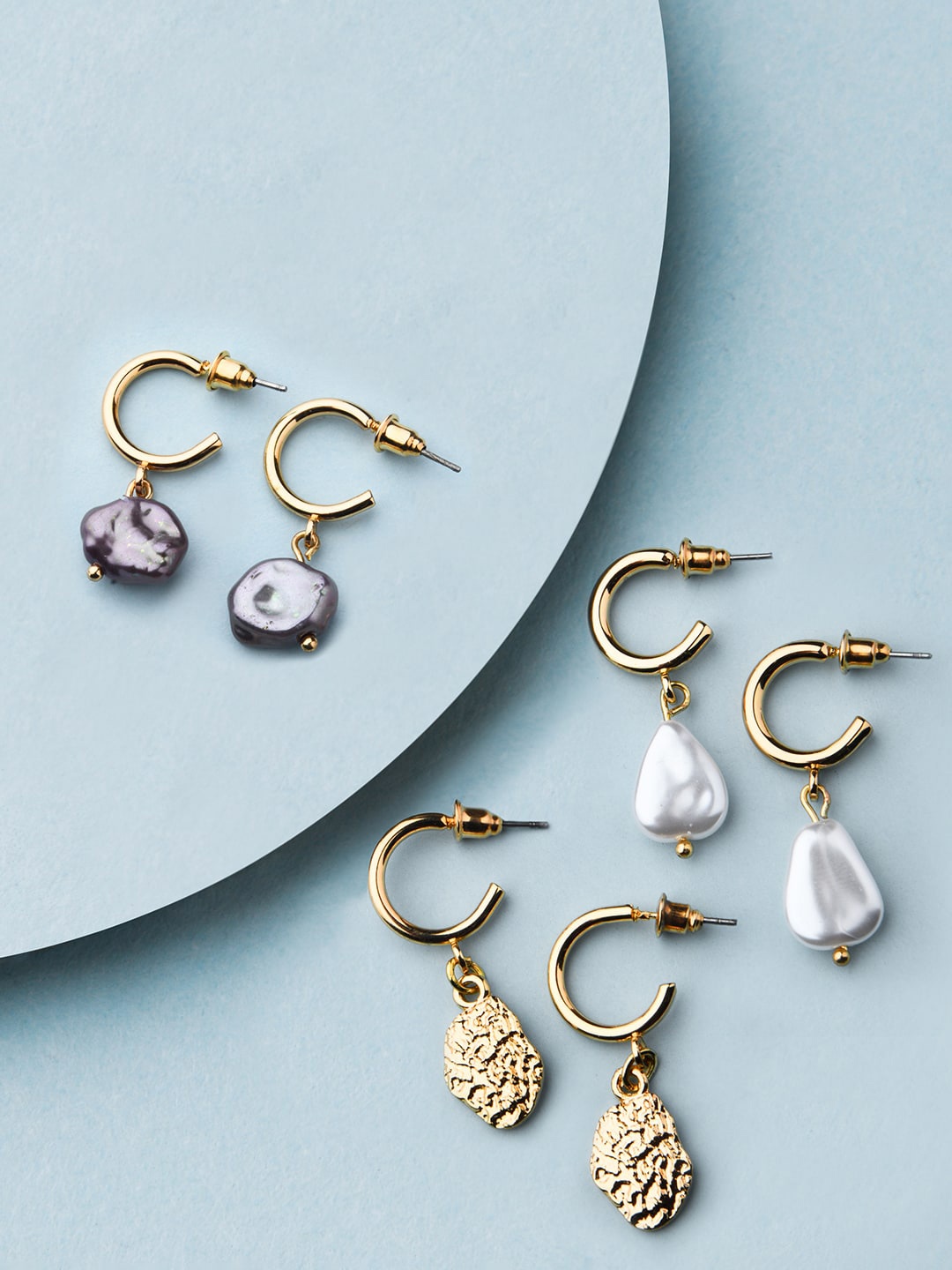 

Accessorize Gold-Toned Classic Drop Earrings, White