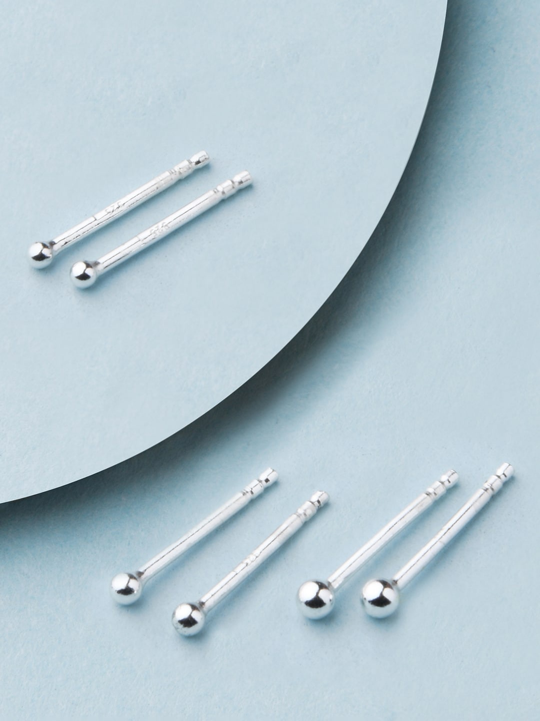 

Accessorize Set Of 3 925 Pure Sterling Silver Ball Studs Earrings
