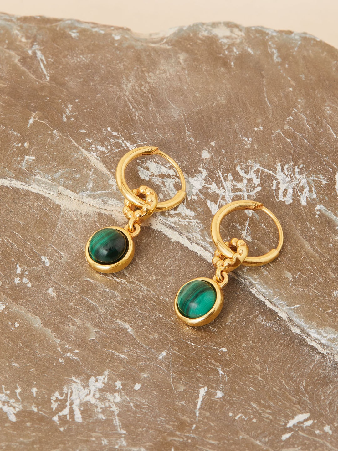 

Accessorize Gold-Plated Classic Drop Earrings, Green