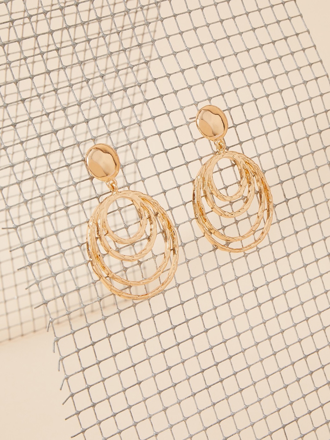 

Accessorize Concentric Circle Statement Drop Earrings, Gold