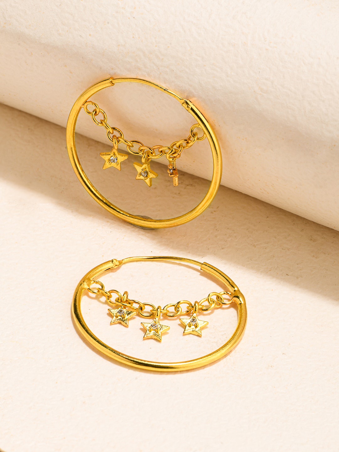 

Accessorize London 14K Gold Plated Z Chunky Dubble Hoop Earrings