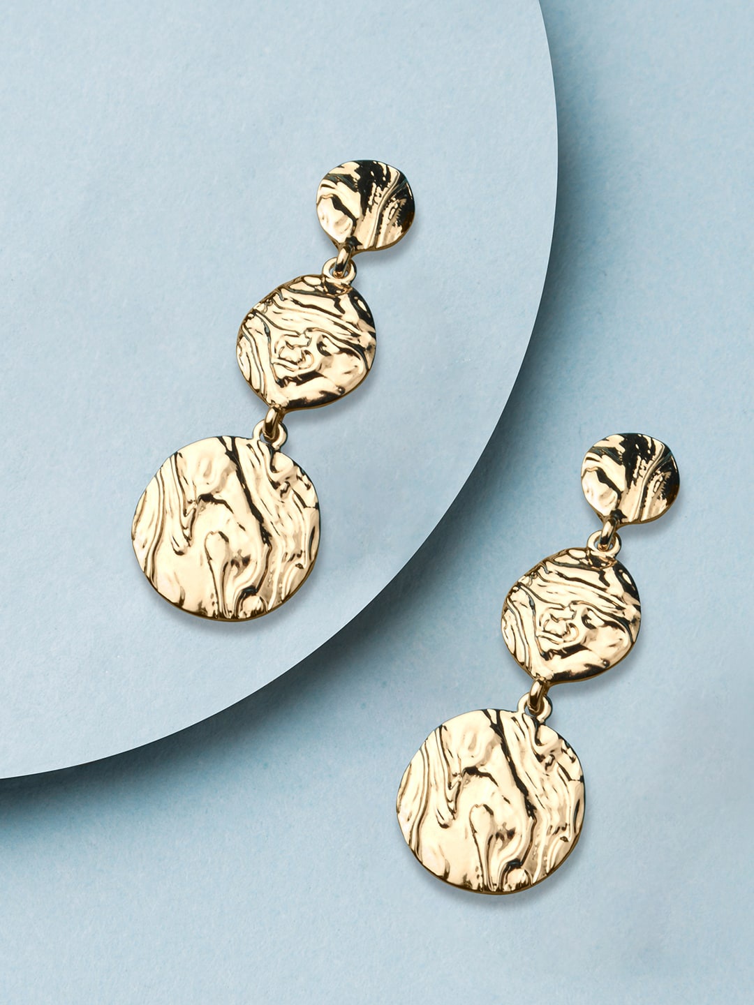 

Accessorize Circular Long Drop Earrings, Gold