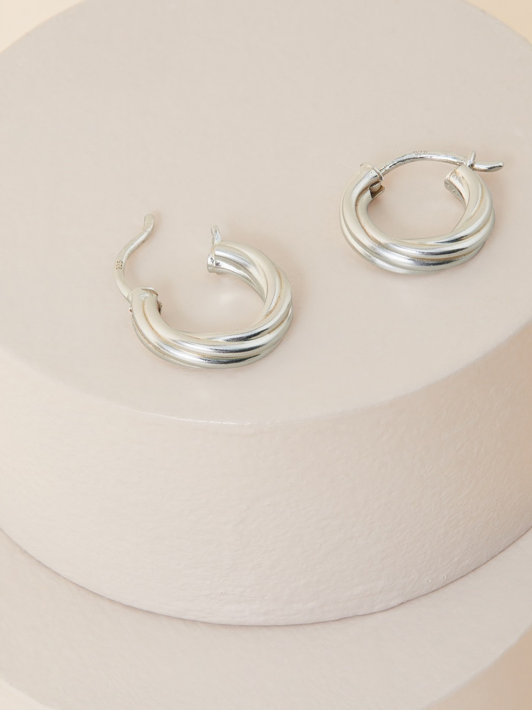 

Accessorize 925 Pure Sterling Silver Twisted Hoop Earrings