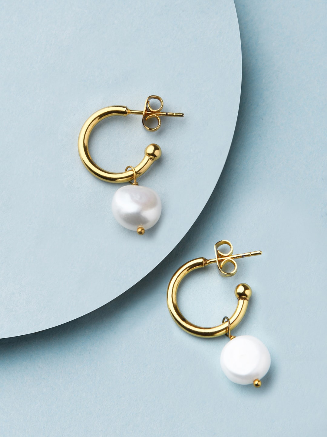 

Accessorize Gold-Plated Pearl Drop Hoop Earrings