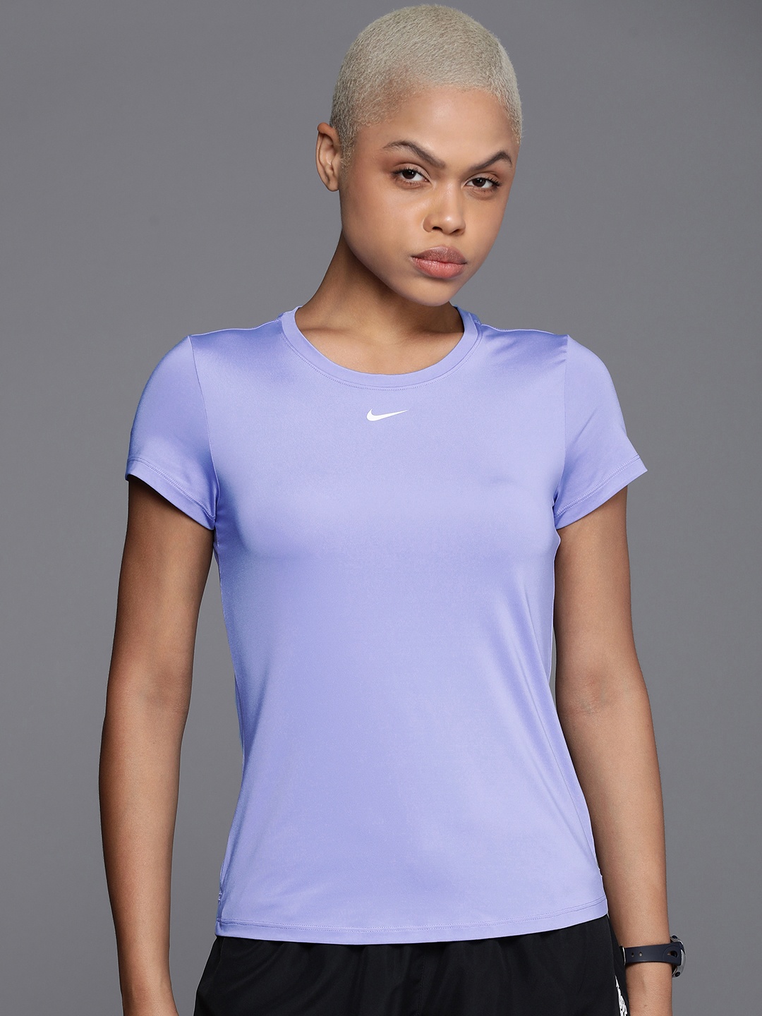

Nike Women ONE SS Dri-Fit Slim Fit Training or Gym T-shirt, Lavender