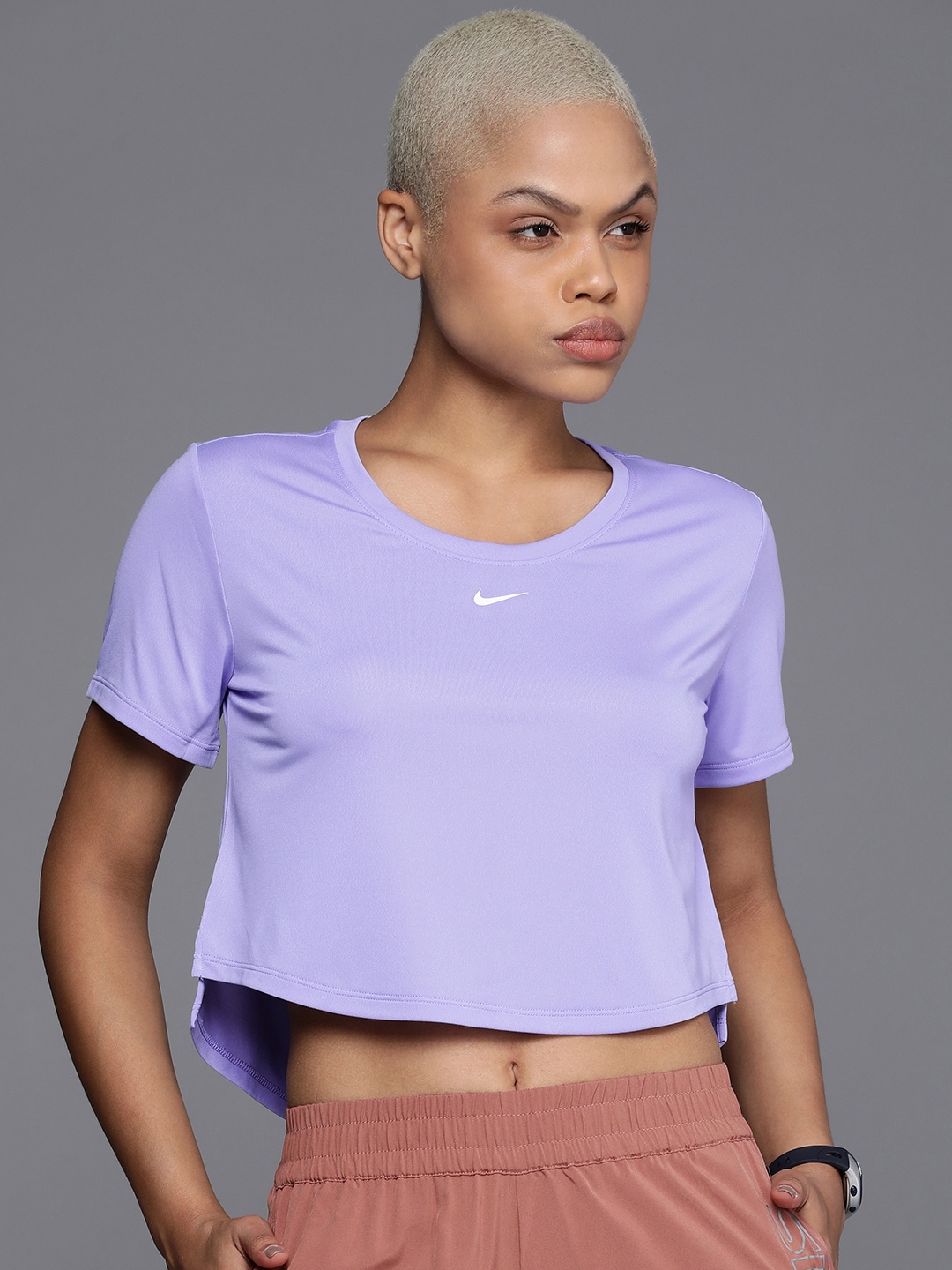 

Nike Women One SS STD CRP Dri-FIT Training or Gym T-shirt, Lavender