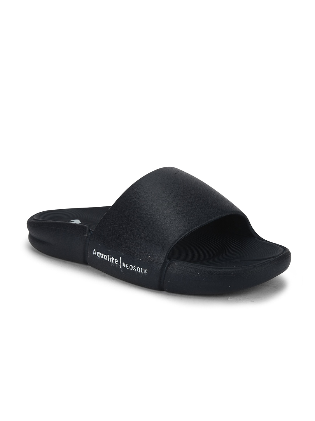 

Aqualite Men Solid Sliders, Black