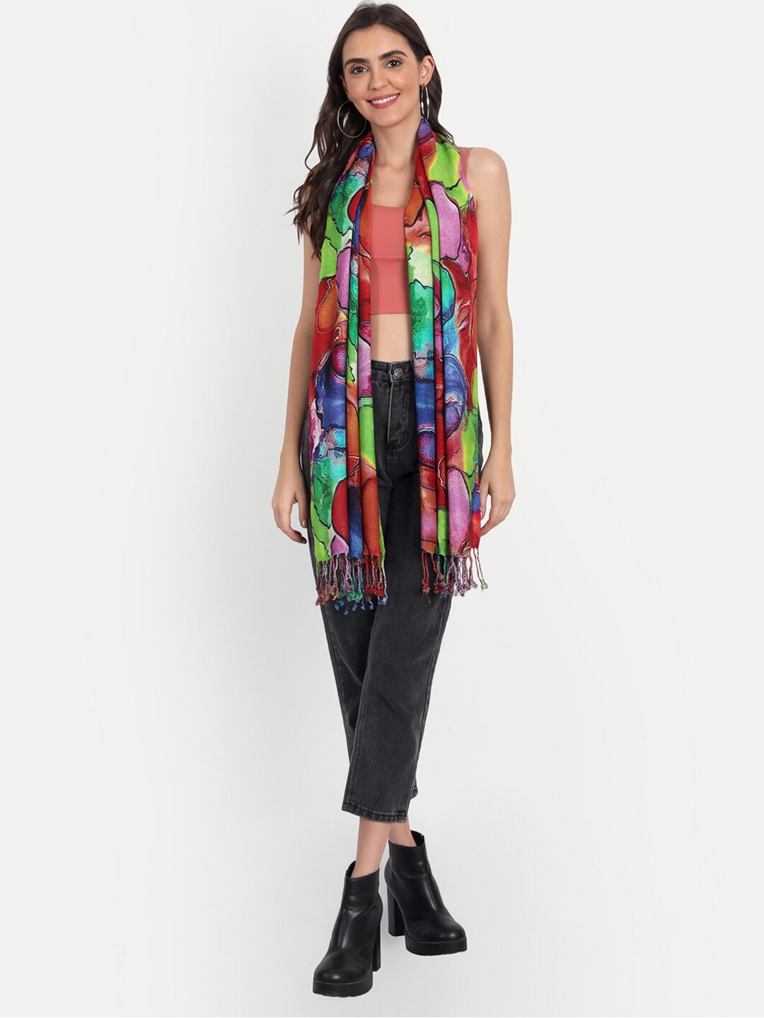 

Indiankala4u Women Printed Stole, Copper