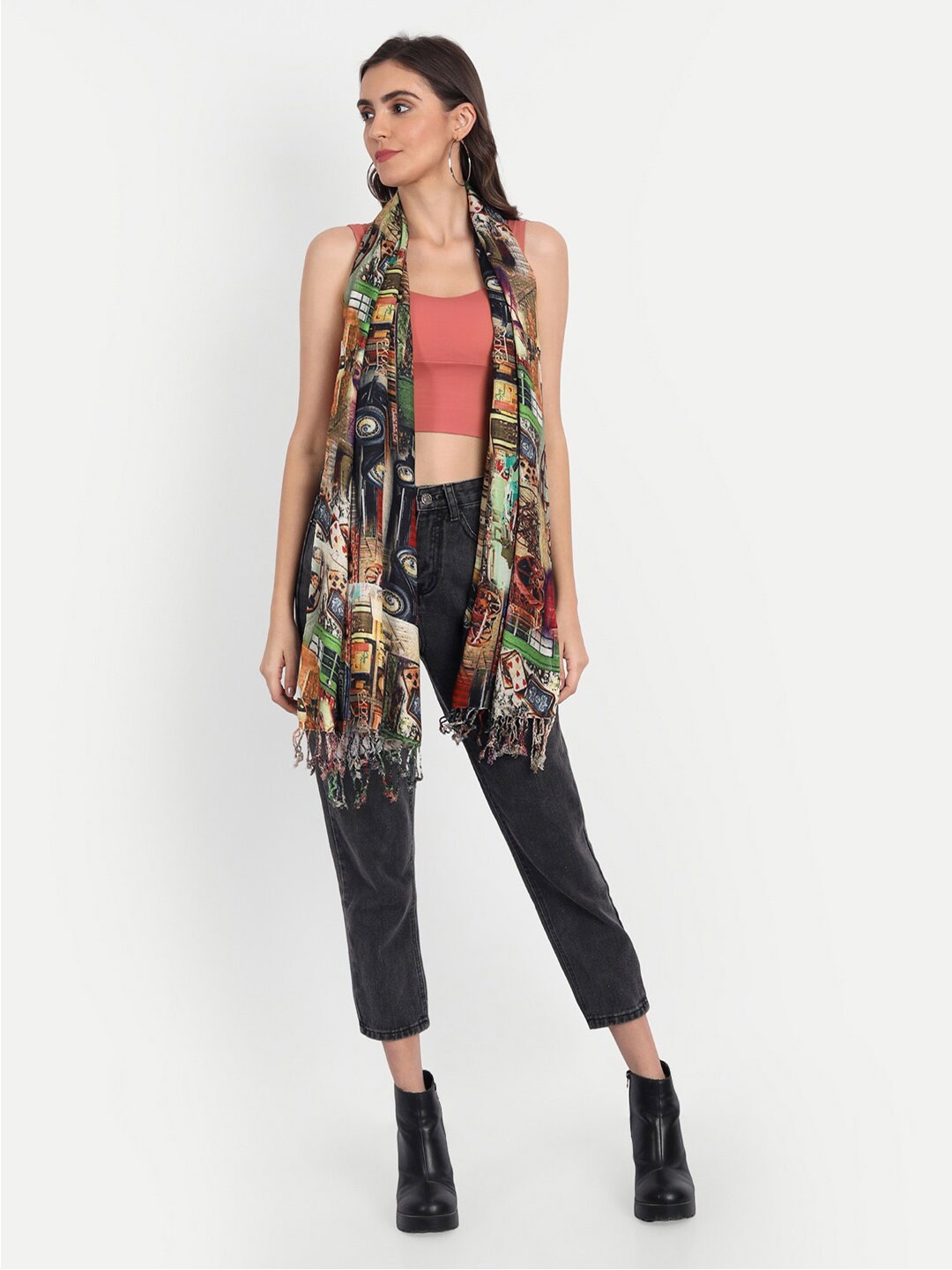 

Indiankala4u Women Printed Stole, Rose