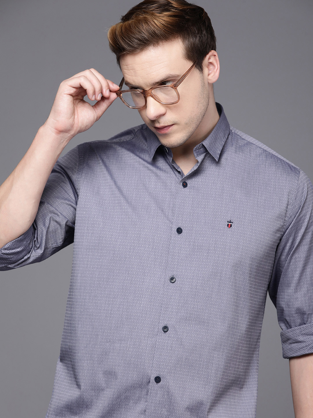 

Louis Philippe Sport Textured Slim Fit Casual Shirt, Blue