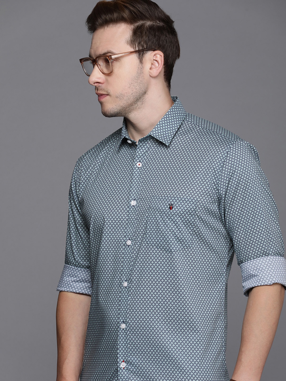 

Louis Philippe Sport Men Blue Slim Fit Printed Casual Shirt