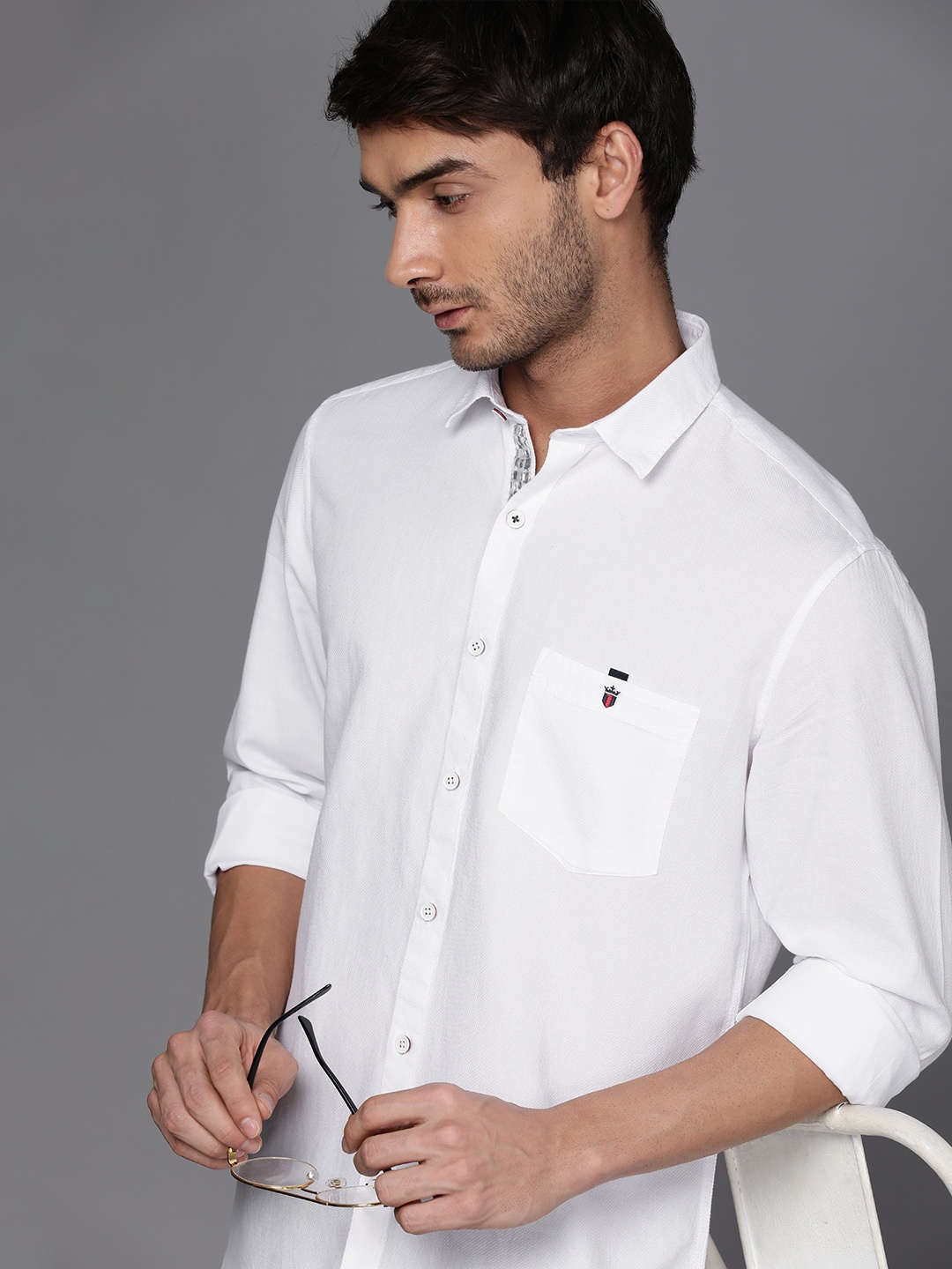 

Louis Philippe Sport Men Slim Fit Pure Cotton Casual Shirt, White