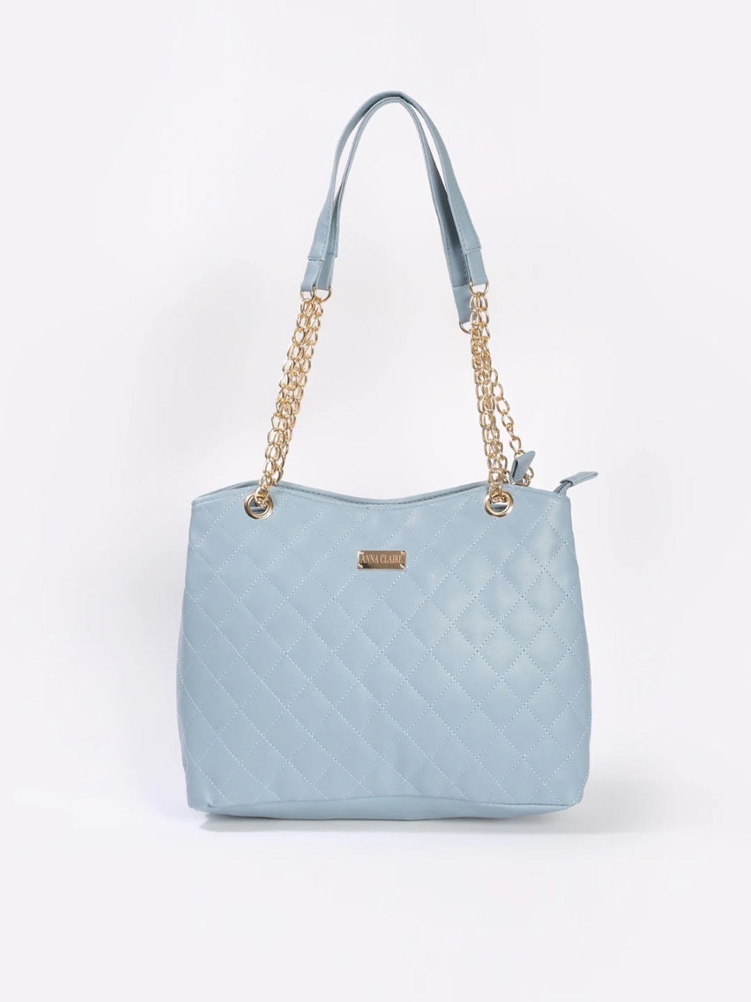 

Anna Claire PU Structured Shoulder Bag with Quilted, Blue
