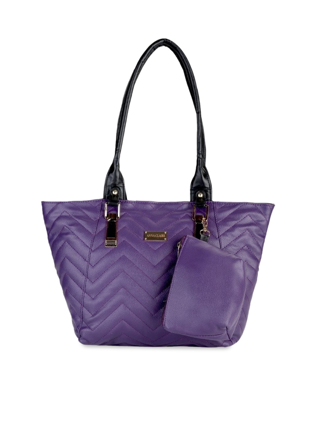 

Anna Claire Structured Shoulder Bag with Quilted, Purple