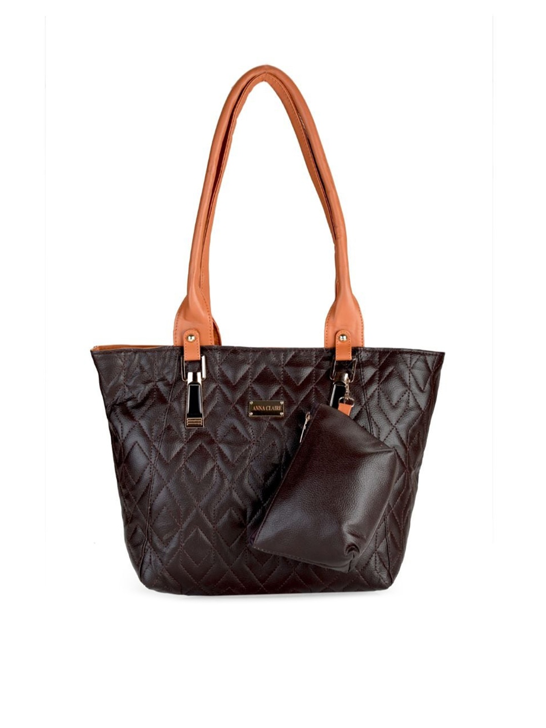 

Anna Claire Structured Shoulder Bag With Quilted, Brown