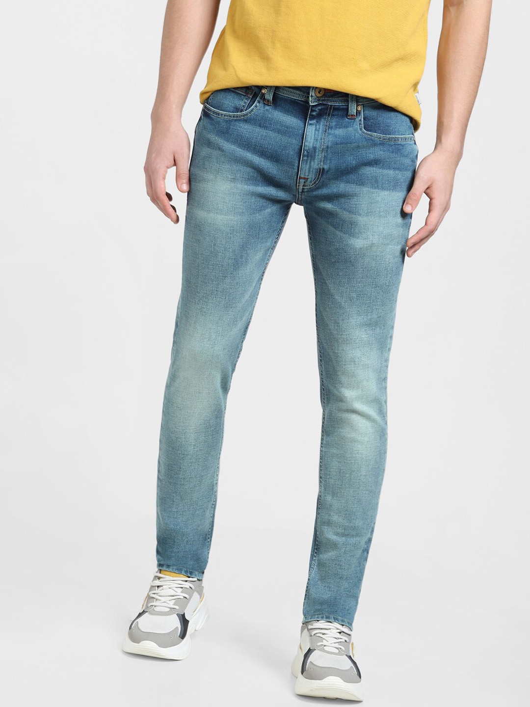

Jack & Jones Men Cotton Skinny Fit Low-Rise Jeans, Blue