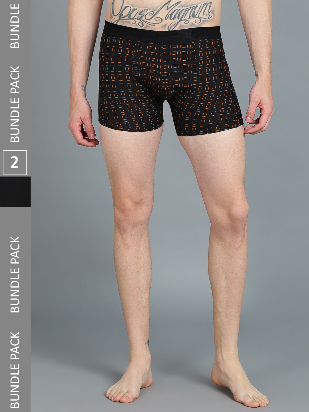 

Roadster Men Pack Of 2 Printed Cotton Trunk, Black