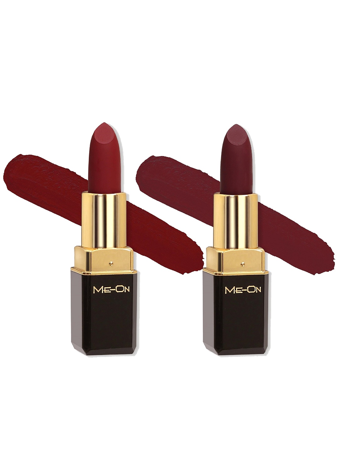 

ME-ON Set of 2 Long-Lasting Color Addict HD Matte Lipsticks 4 g Each- Shade 4 - Shade 13, Maroon