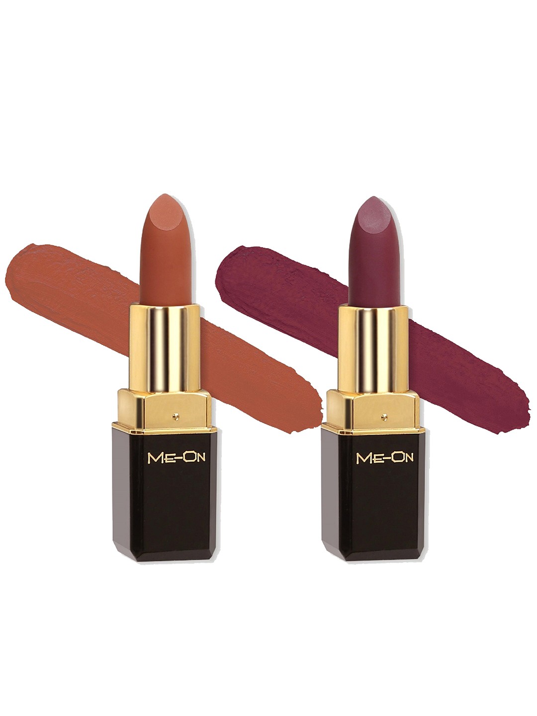 

ME-ON Set Of 2 Color Addict 8Hrs Long Lasting HD Matte Lipsticks - Shades 18 & 24, Purple