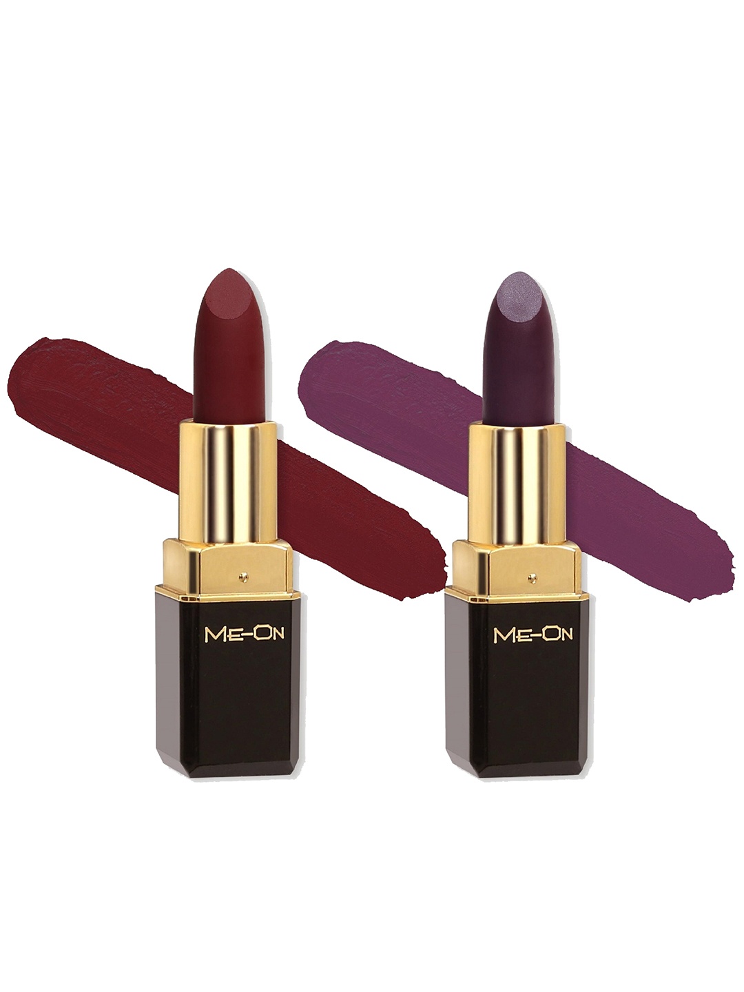 

ME-ON Set Of 2 Color Addict 8Hrs Long Lasting HD Matte Lipsticks - Shades 02 & 11, Purple