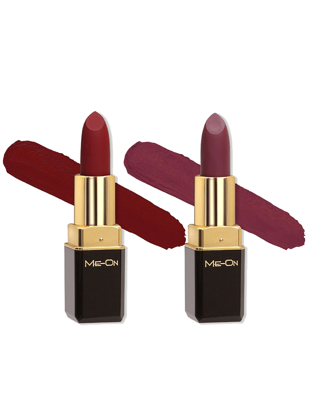 

ME-ON Set Of 2 Color Addict 8Hrs Long Lasting HD Matte Lipsticks -Shades 04 & 24, Maroon