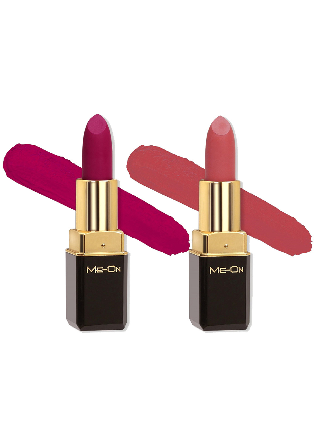 

ME-ON Set Of 2 Color Addict 8Hrs Long Lasting HD Matte Lipsticks - Shades 10 & 21, Pink