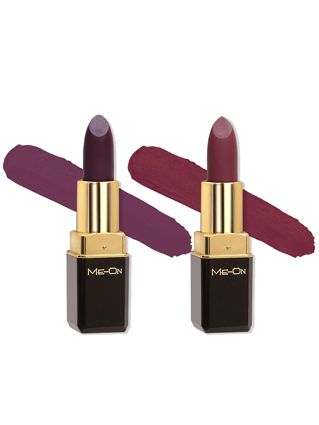 

ME-ON Set Of 2 Color Addict 8Hrs Long Lasting HD Matte Lipsticks - Shades 11 & 24, Purple