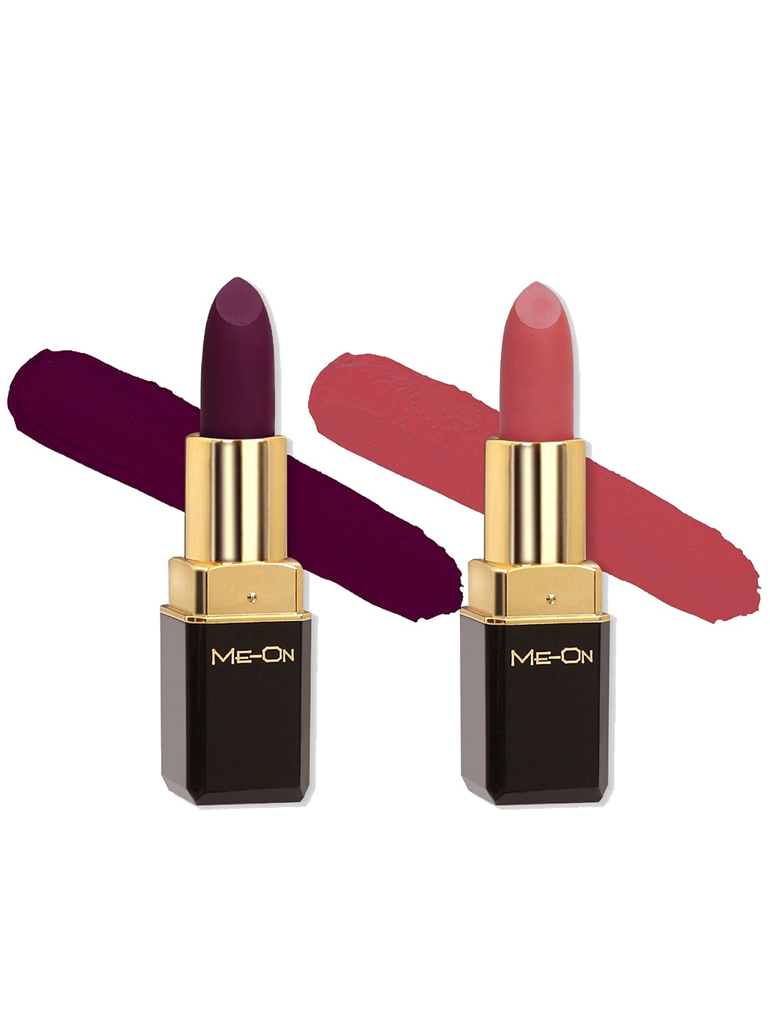 ME-ON Set Of 2 Color Addict 8Hrs Long Lasting HD Matte Lipsticks - Shades 14 & 21, Purple
