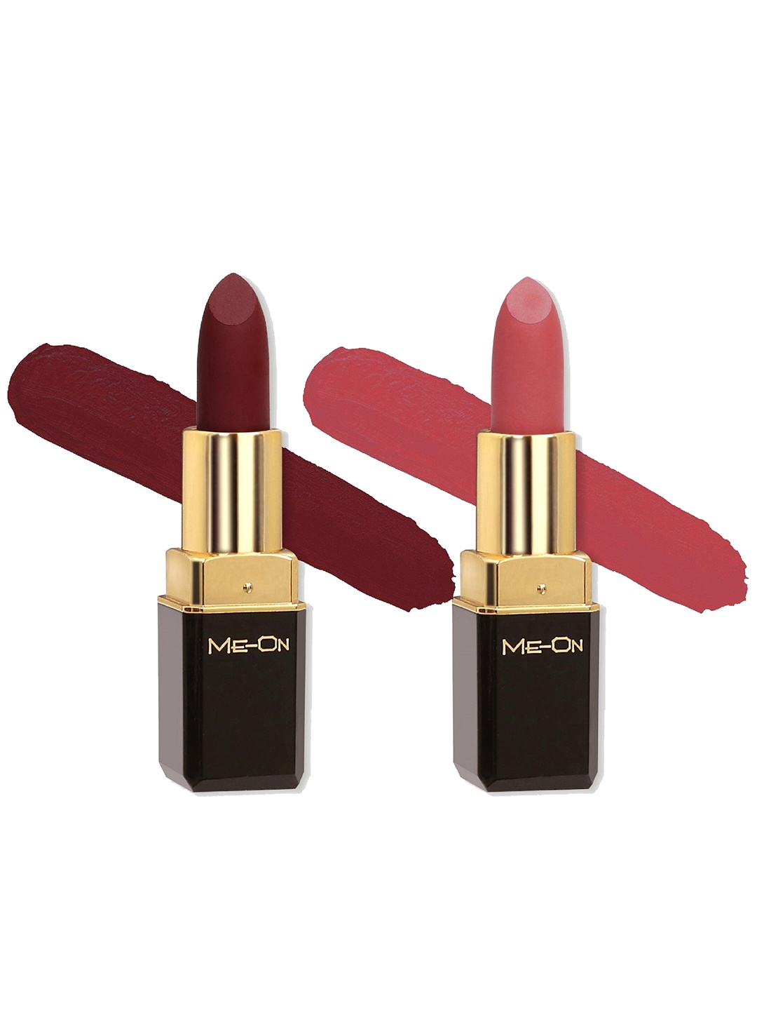 

ME-ON Color Addict Set Of 2 Long Lasting HD Matte Lipstick -Shade 02 & Shade 21, Brown
