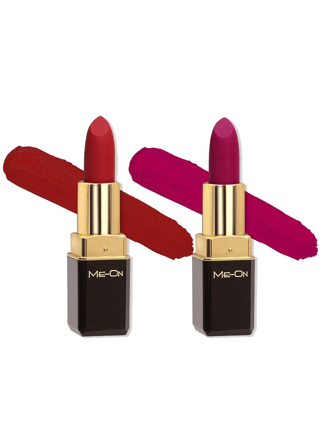 

ME-ON Color Addict Set Of 2 8H Long Lasting HD Matte Lipsticks-Shade 5-Shade 10, Red