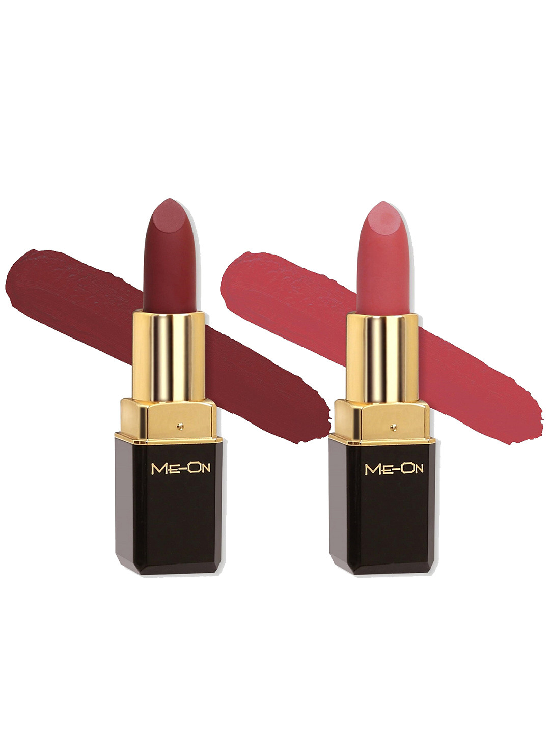 

ME-ON Color Addict Set Of 2 8H Long Lasting HD Matte Lipsticks-Shade 16-Shade 21, Red