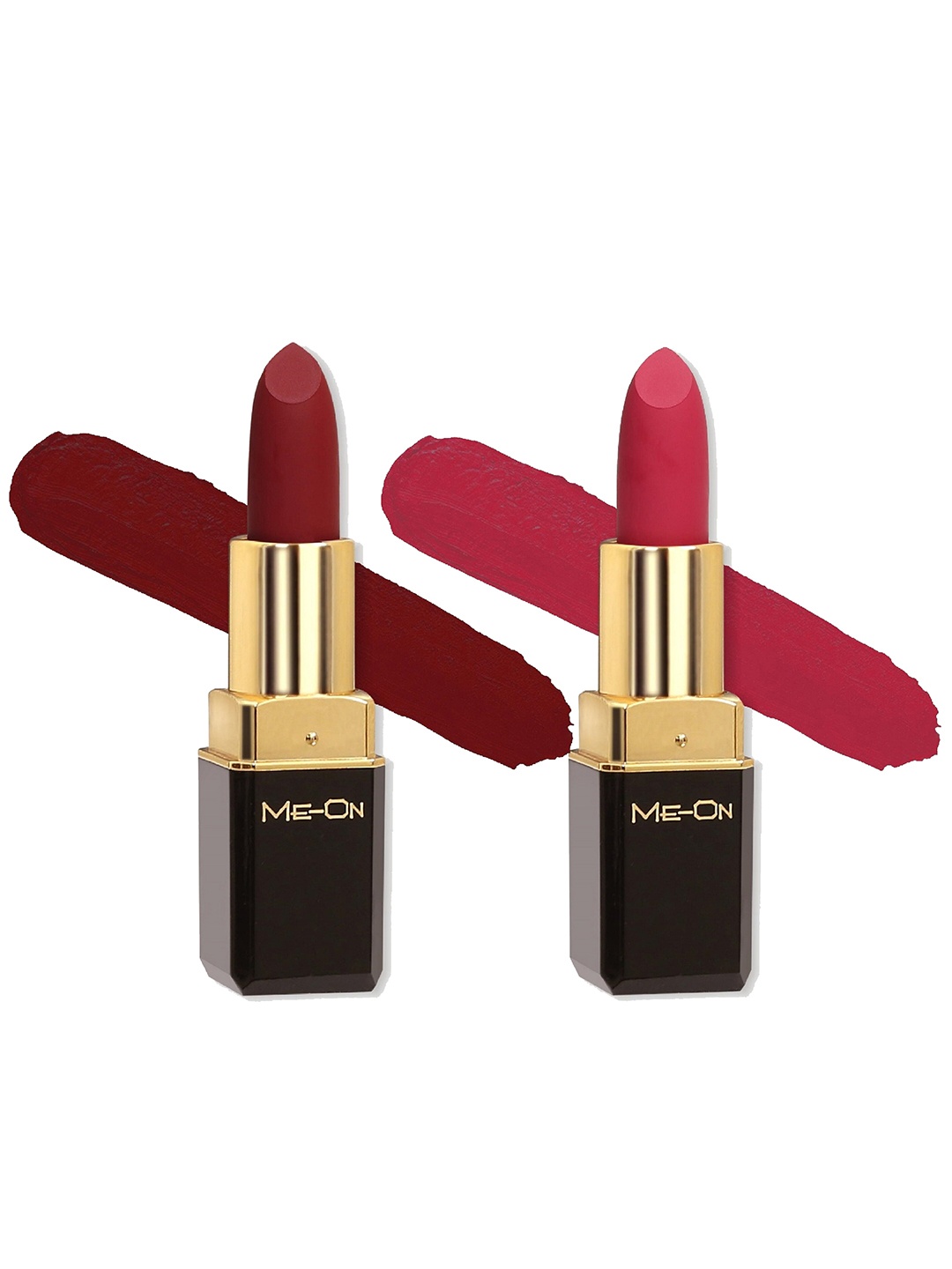 

ME-ON Color Addict Set Of 2 8H Long Lasting HD Matte Lipsticks-Shade 4-Shade 7, Red