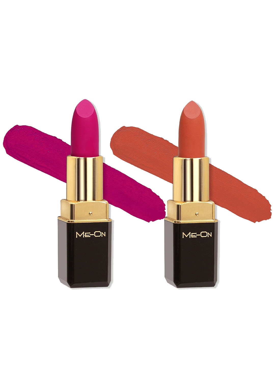 

ME-ON Set Of 2 Color Addict HD Matte Long-Lasting Bullet Lipsticks 4 g Each - Shade 8, 9, Pink