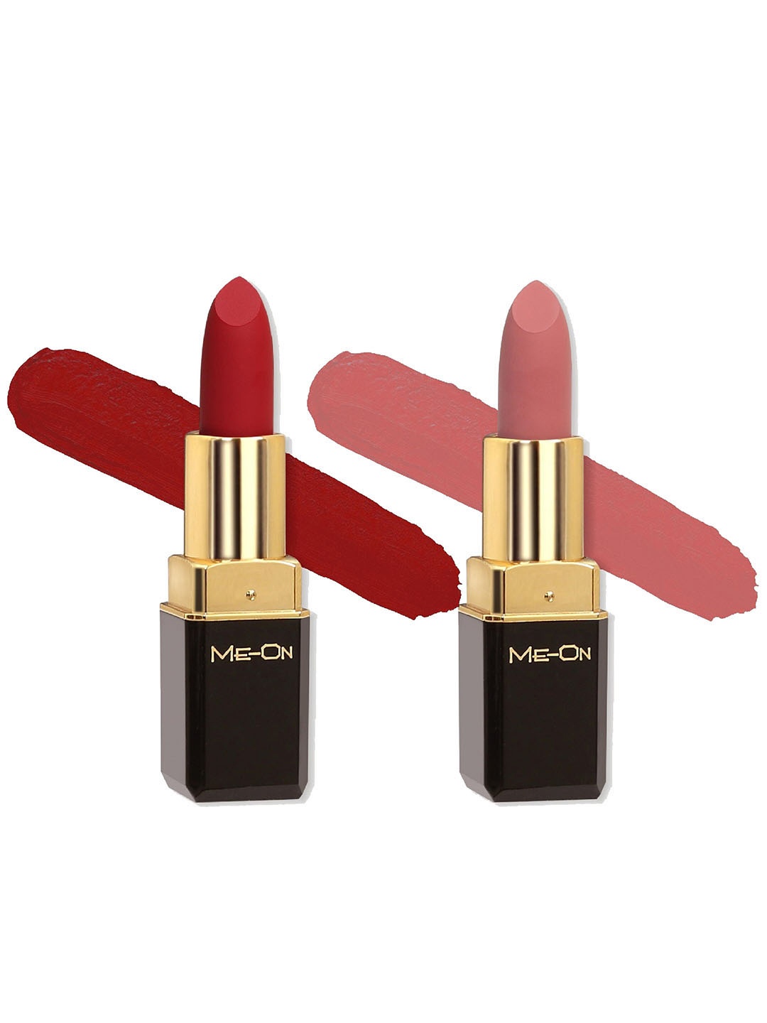 

ME-ON Set Of 2 Color Addict HD Matte Long-Lasting Bullet Lipsticks 4 g Each - Shade 5, 17, Red